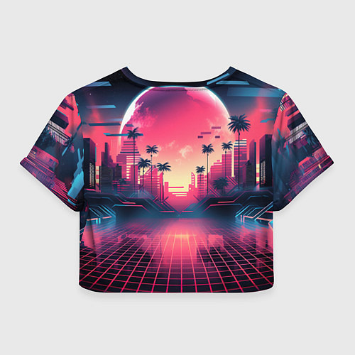 Женский топ GTA 6 logo retro night / 3D-принт – фото 2