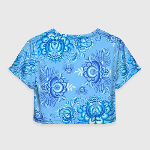 Женский топ Цветы и узоры гжель / 3D-принт – фото 2