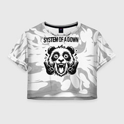 Женский топ System of a Down рок панда на светлом фоне