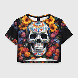 Женский топ Bright colors and a skull