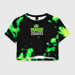 Женский топ Plants vs Zombies зелёная текстура