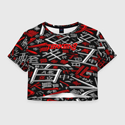 Футболка 3D укороченная женская Tekken steel japan, цвет: 3D-принт