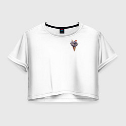 Футболка 3D укороченная женская Мороженое - Фудзи, цвет: 3D-принт