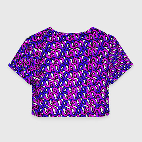 Женский топ Фиолетовый узор и чёрная обводка / 3D-принт – фото 2