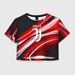 Футболка 3D укороченная женская Juventus geometry sport line, цвет: 3D-принт