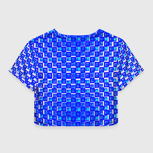 Женский топ Синие квадраты на белом фоне / 3D-принт – фото 2