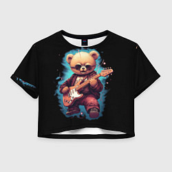 Женский топ Плюшевый медведь музыкант с гитарой