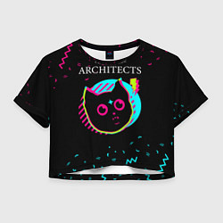 Футболка 3D укороченная женская Architects - rock star cat, цвет: 3D-принт