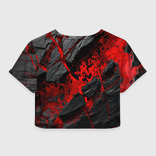 Женский топ Красные разломы черных камней / 3D-принт – фото 2