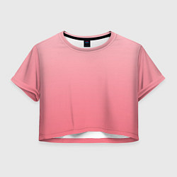 Футболка 3D укороченная женская Нежный розовый градиент, цвет: 3D-принт