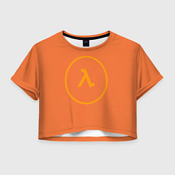 Футболка 3D укороченная женская Half-Life оранжевый, цвет: 3D-принт