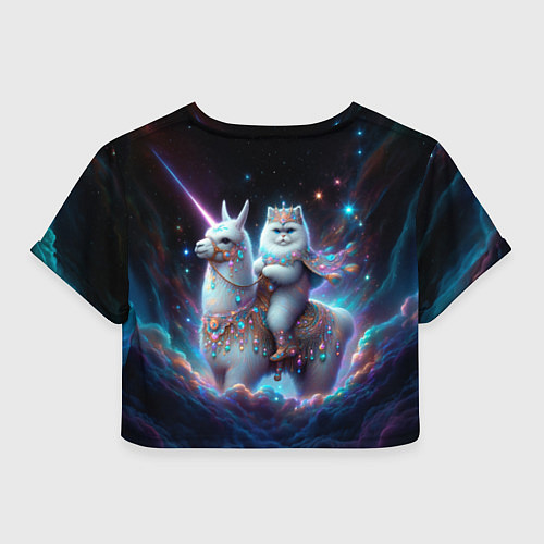 Женский топ Персидский кот верхом на альпаке / 3D-принт – фото 2