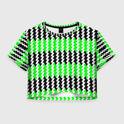 Женский топ Вертикальные чёрно-зелёные полосы