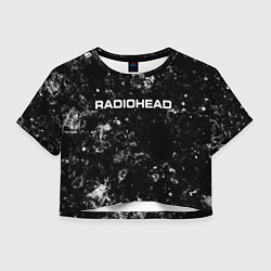 Футболка 3D укороченная женская Radiohead black ice, цвет: 3D-принт