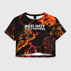 Футболка 3D укороченная женская Red Hot Chili Peppers red lava, цвет: 3D-принт