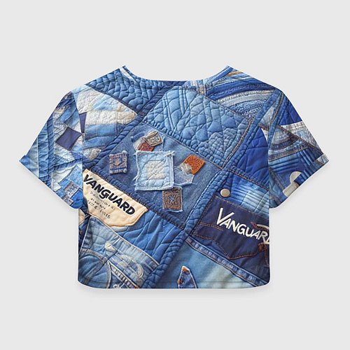 Женский топ Vanguard jeans patchwork - ai art / 3D-принт – фото 2