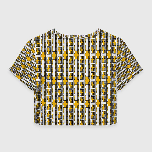 Женский топ Жёлтые и белые кирпичики на белом фоне / 3D-принт – фото 2