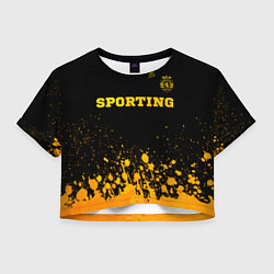 Женский топ Sporting - gold gradient посередине