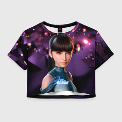Футболка 3D укороченная женская Stellar Blade Eve purple, цвет: 3D-принт