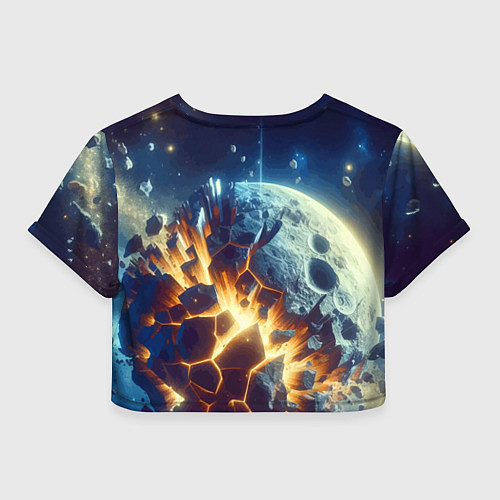 Женский топ Взрыв планеты - космос от нейросети / 3D-принт – фото 2