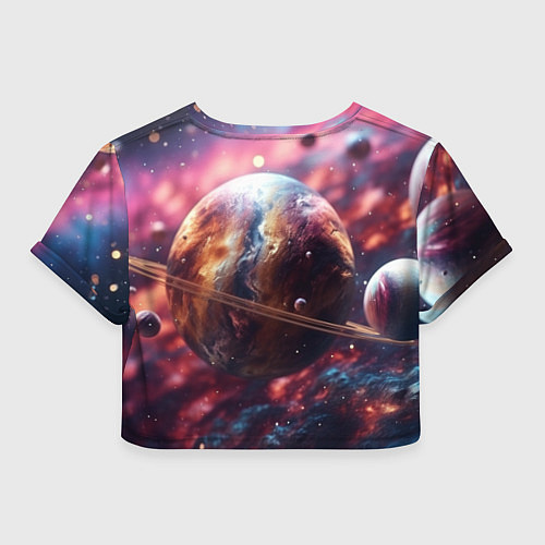Женский топ Объемный космос и планеты / 3D-принт – фото 2