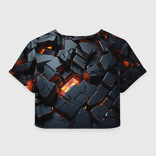 Женский топ Черные камни с разломами / 3D-принт – фото 2