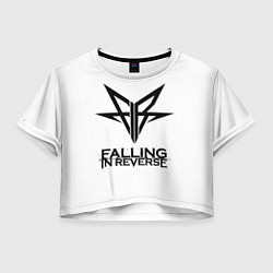 Футболка 3D укороченная женская Falling in Reverse band logo, цвет: 3D-принт