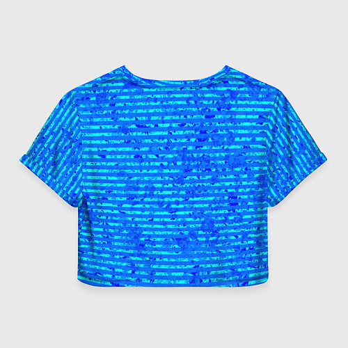 Женский топ Яркий голубой абстрактный полосатый / 3D-принт – фото 2