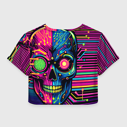 Женский топ Pop art skull - ai art / 3D-принт – фото 2