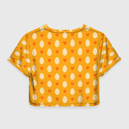 Женский топ Оранжевый паттерн с яйцами и сердечками / 3D-принт – фото 2
