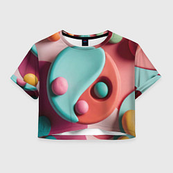 Женский топ Пластилиновый медальон с шариками