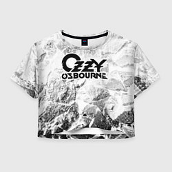 Футболка 3D укороченная женская Ozzy Osbourne white graphite, цвет: 3D-принт