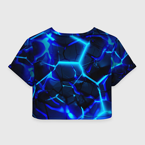 Женский топ Яркие голубые неоновые плиты в разломе / 3D-принт – фото 2