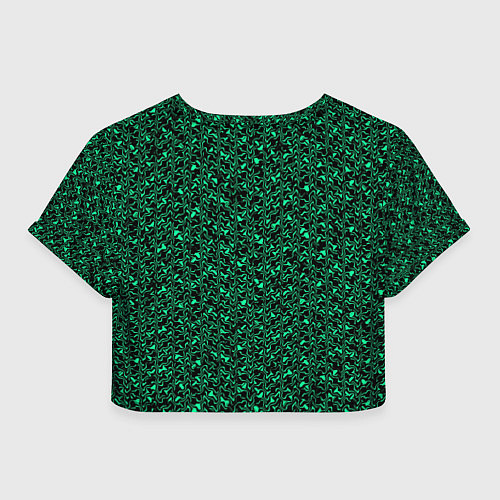 Женский топ Чёрно-зелёный абстрактная текстура / 3D-принт – фото 2