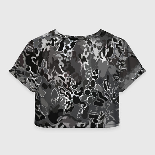 Женский топ Чёрно-серый абстракция / 3D-принт – фото 2