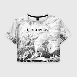 Футболка 3D укороченная женская Coldplay white graphite, цвет: 3D-принт