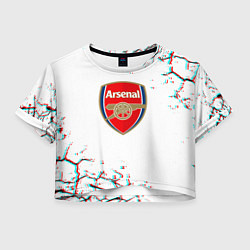 Футболка 3D укороченная женская Arsenal fc текстура, цвет: 3D-принт