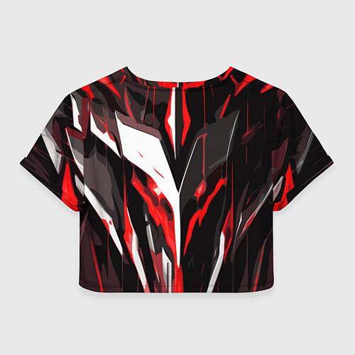 Женский топ Красно-белый абстрактный демонический шлем / 3D-принт – фото 2