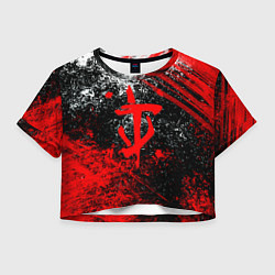 Женский топ Doom - красные краски и лого