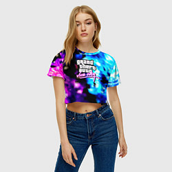 Футболка 3D укороченная женская Gta flame winter, цвет: 3D-принт — фото 2