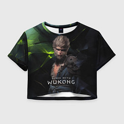 Футболка 3D укороченная женская Black Myth Wukong dark green Sun Wukong, цвет: 3D-принт