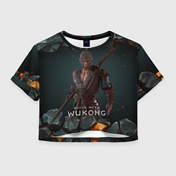 Футболка 3D укороченная женская Король обезьян Black Myth Wukong, цвет: 3D-принт