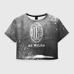 Футболка 3D укороченная женская AC Milan - grey gradient, цвет: 3D-принт