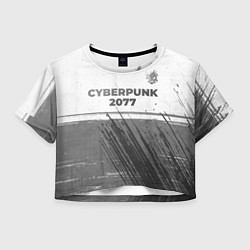 Женский топ Cyberpunk 2077 - white gradient посередине