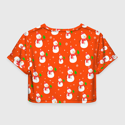 Женский топ Новогодние снеговики паттерн / 3D-принт – фото 2