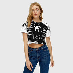Футболка 3D укороченная женская Ъуъ съука memes, цвет: 3D-принт — фото 2