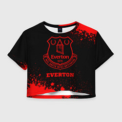 Футболка 3D укороченная женская Everton - red gradient, цвет: 3D-принт