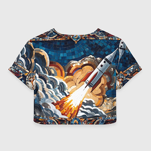 Женский топ Мозаика ракета / 3D-принт – фото 2