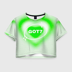 Футболка 3D укороченная женская Got7 сердце, цвет: 3D-принт