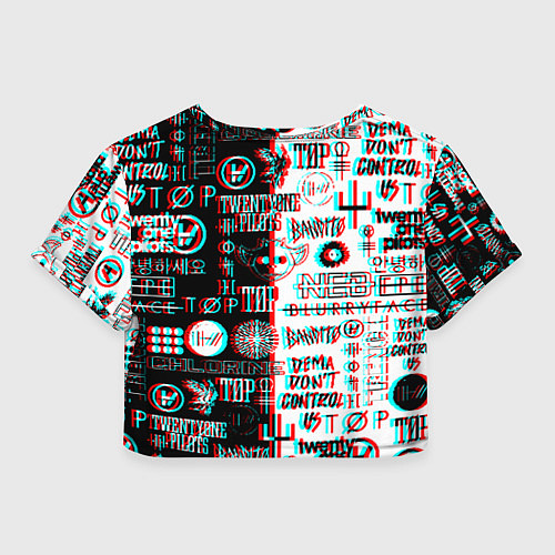 Женский топ Twenty one pilots glitch pattern / 3D-принт – фото 2